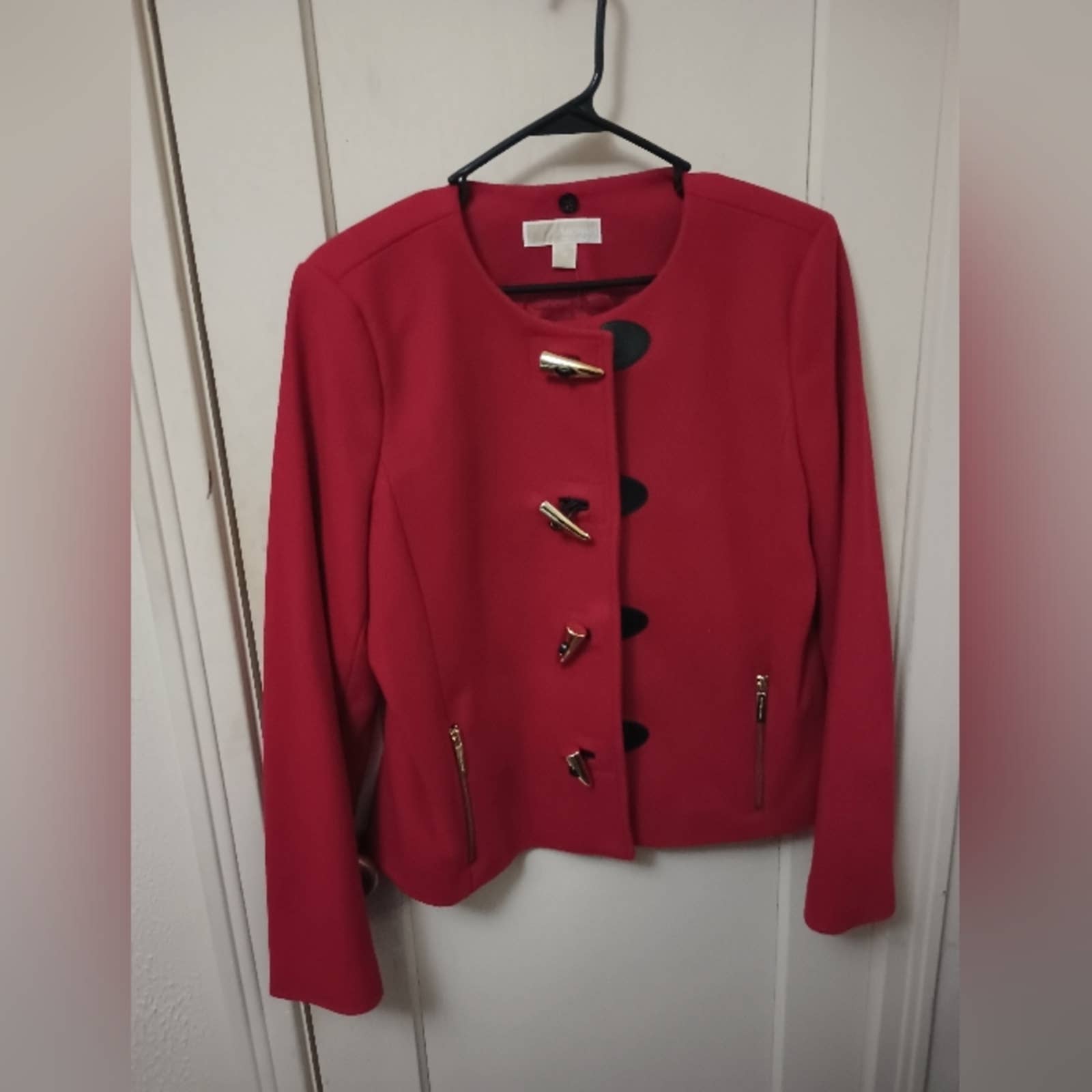 Nwt Michael Kors Wool Red Toggle Coat Sz 14